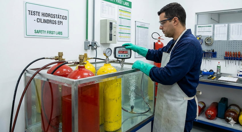 Teste hidrostático em cilindros de EPI respiratório: saiba onde fazer